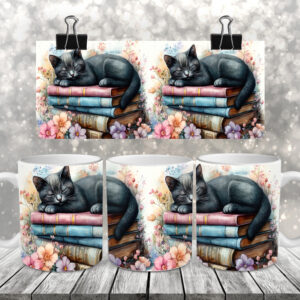 sleeping cat mug