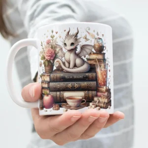 dragon book mug