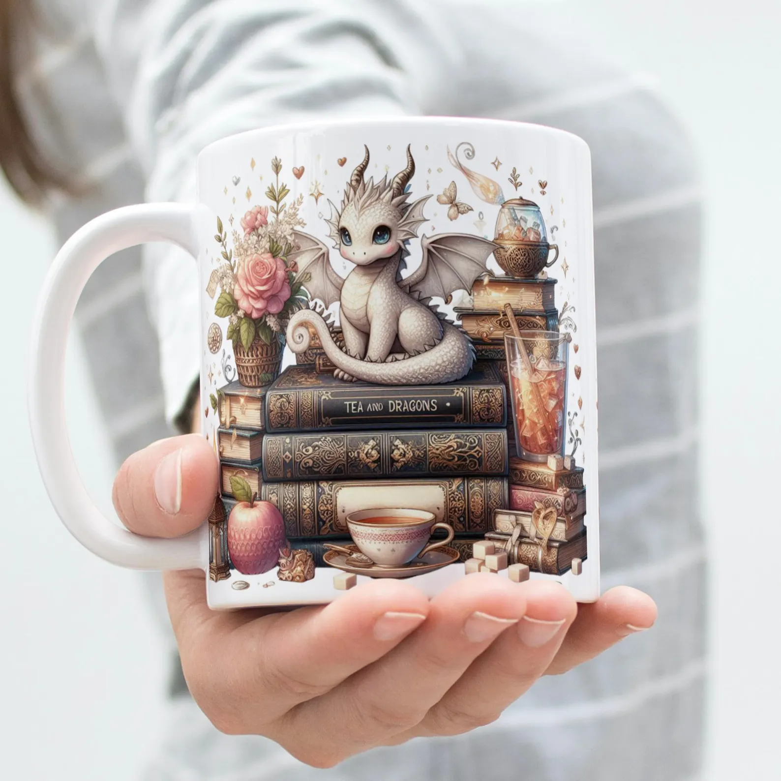 dragon book mug